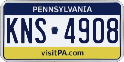 PA license plate KNS4908