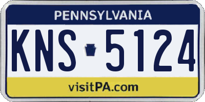 PA license plate KNS5124