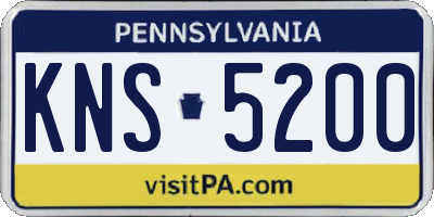 PA license plate KNS5200