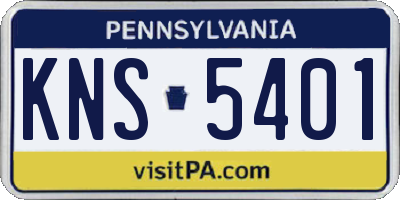 PA license plate KNS5401