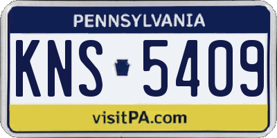 PA license plate KNS5409
