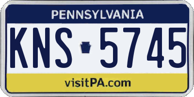 PA license plate KNS5745
