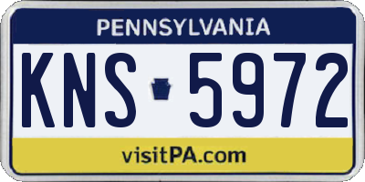 PA license plate KNS5972