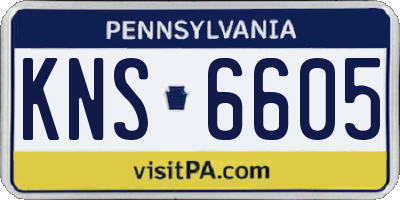 PA license plate KNS6605