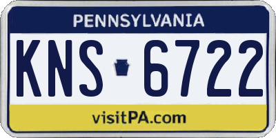 PA license plate KNS6722