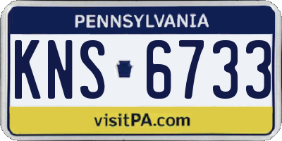 PA license plate KNS6733