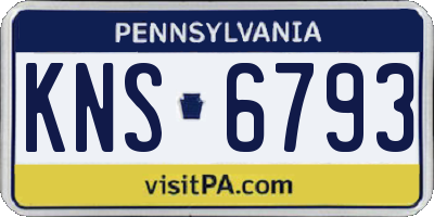 PA license plate KNS6793