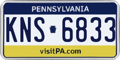 PA license plate KNS6833