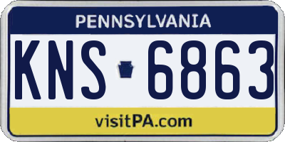 PA license plate KNS6863