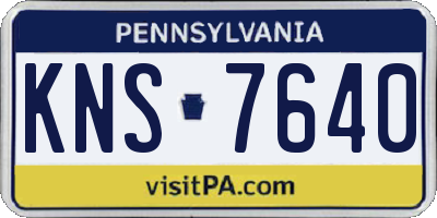 PA license plate KNS7640