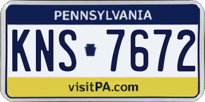 PA license plate KNS7672