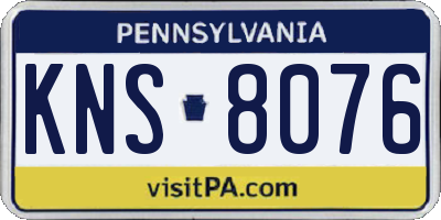PA license plate KNS8076