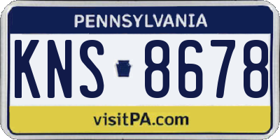 PA license plate KNS8678