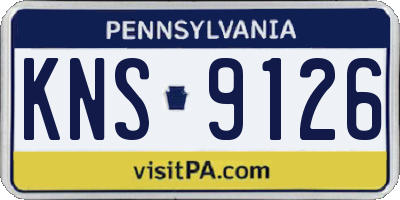PA license plate KNS9126