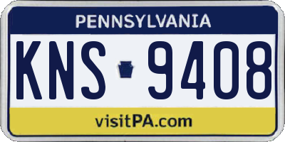 PA license plate KNS9408