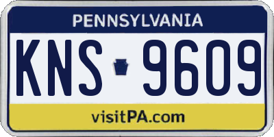 PA license plate KNS9609