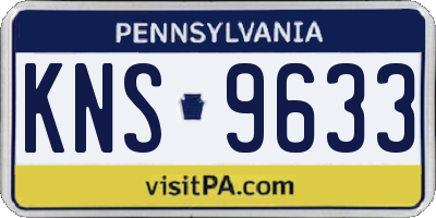 PA license plate KNS9633
