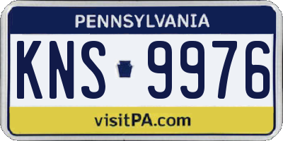 PA license plate KNS9976