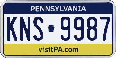 PA license plate KNS9987