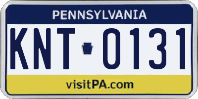 PA license plate KNT0131
