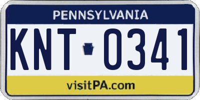 PA license plate KNT0341