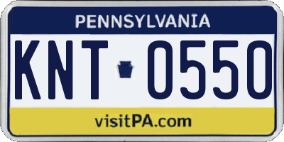 PA license plate KNT0550