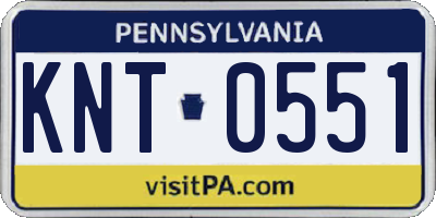 PA license plate KNT0551