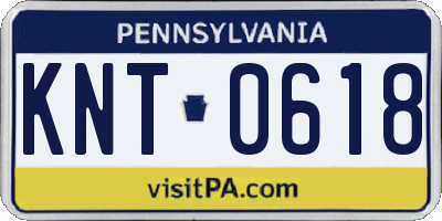 PA license plate KNT0618