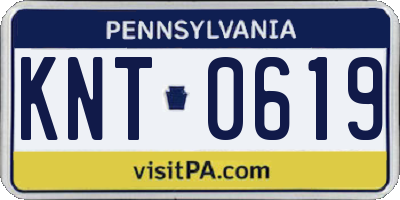 PA license plate KNT0619