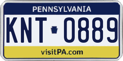 PA license plate KNT0889