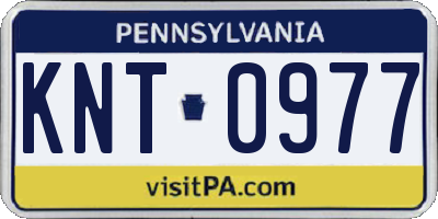PA license plate KNT0977