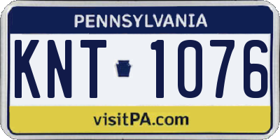 PA license plate KNT1076
