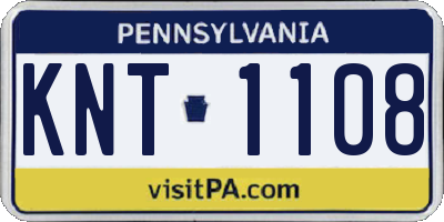 PA license plate KNT1108