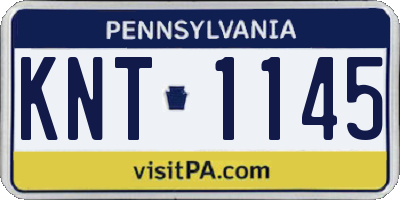 PA license plate KNT1145