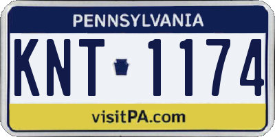 PA license plate KNT1174