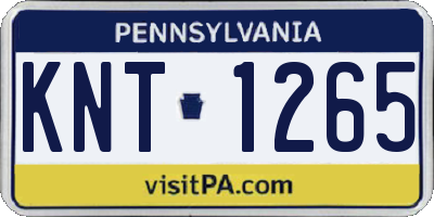 PA license plate KNT1265