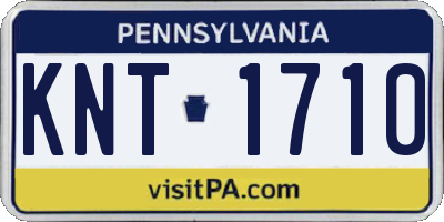 PA license plate KNT1710