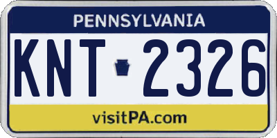 PA license plate KNT2326