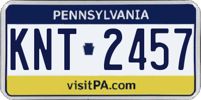 PA license plate KNT2457