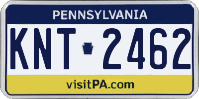 PA license plate KNT2462