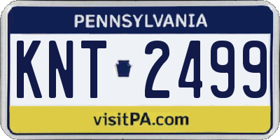 PA license plate KNT2499