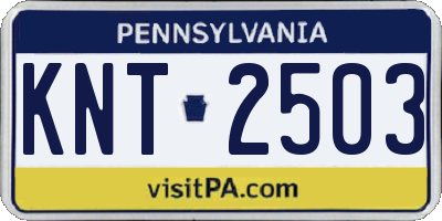 PA license plate KNT2503