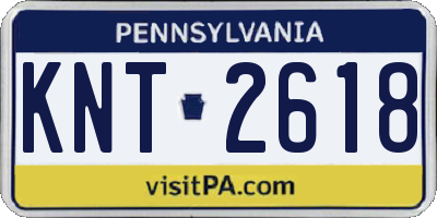 PA license plate KNT2618