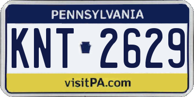 PA license plate KNT2629