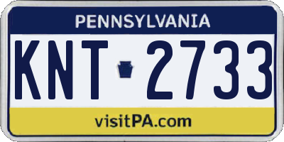 PA license plate KNT2733