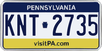 PA license plate KNT2735