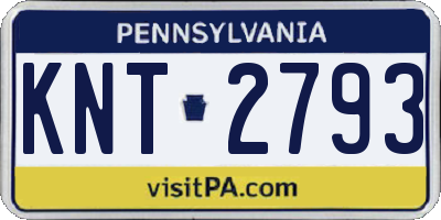 PA license plate KNT2793
