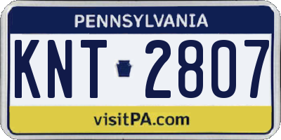 PA license plate KNT2807