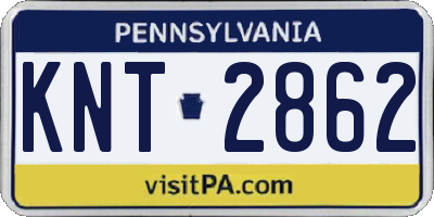 PA license plate KNT2862