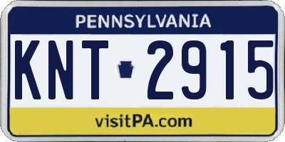 PA license plate KNT2915